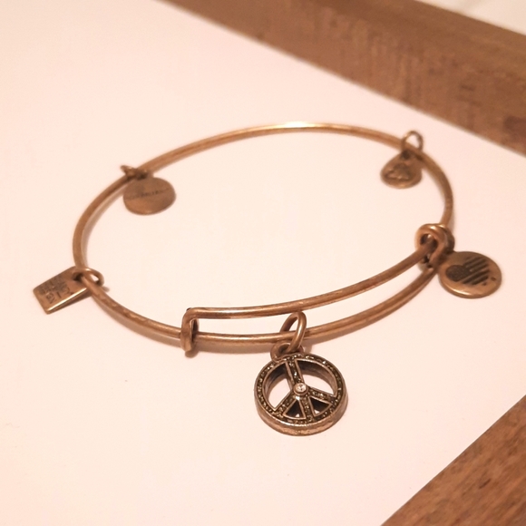 Alex & Ani Peace Sign Bracelet - Picture 1 of 2